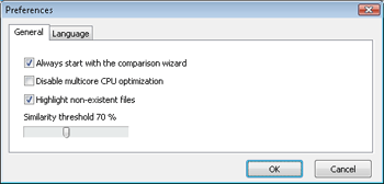 Audio Comparer - Preferences - Find Duplicated MP3 and WMA files