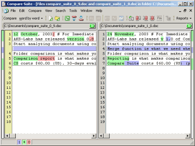 Results in Compare Sute