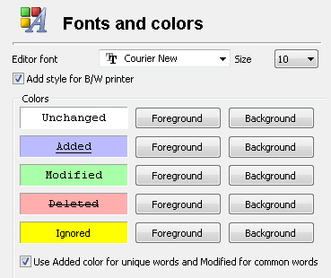 Comparison - File Color Scheme