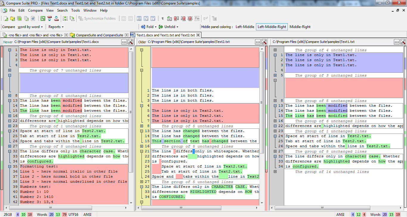 3-way comparison in Compare Suite