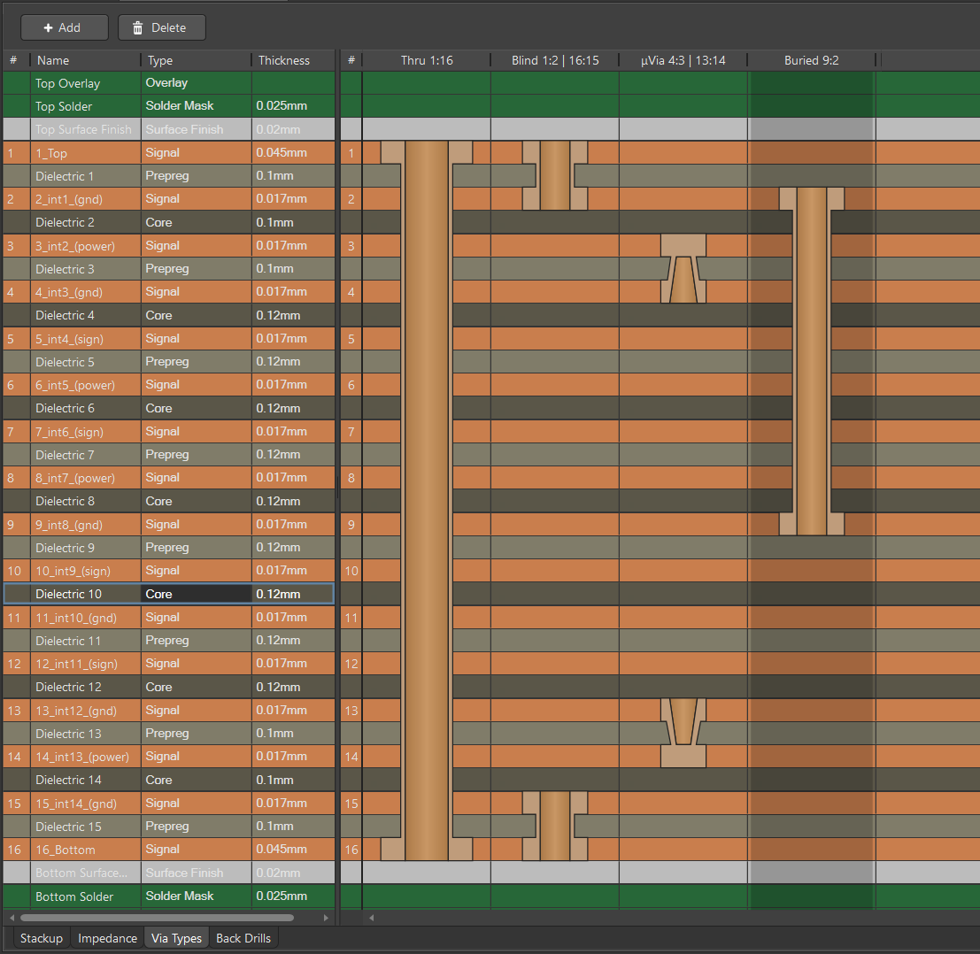 Define Vias and Inner Layer Connections