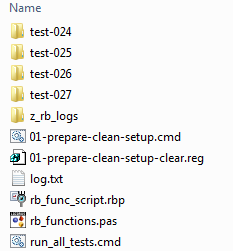 Folder with GUI test scripts